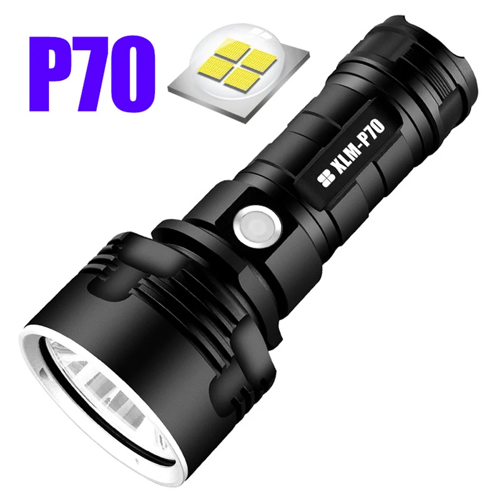6 LED Flashlight Rechargeable Camping Lamp Work Light High Brightness Torch with Power Display Outdoor Waterproof Emergency Lamp