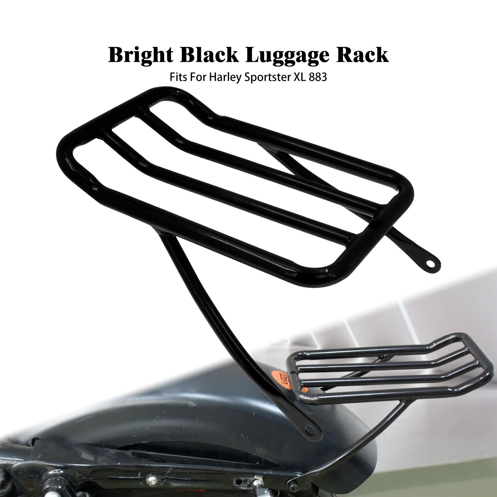 

Motorcycle Sissy Bar Backrest Fender Luggage Shelf Frame Rack For Harley Sportster XL 883 1200 Iron Forty Eight Nightster 09-18