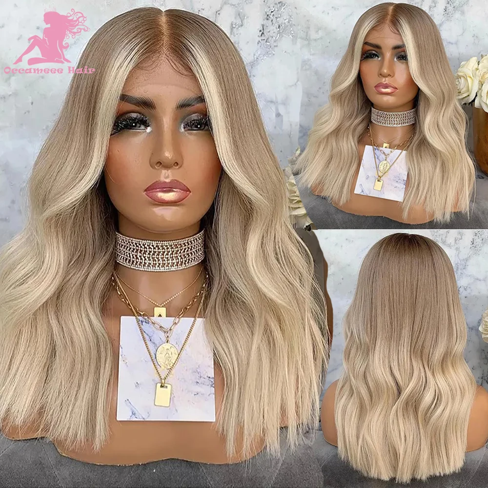 13X6 Lace Frontal Wig Human Hair Brown Highlight Blonde Transparent Lace Pre Plucked Brazilian Hair Natural Wave 360 full Lace