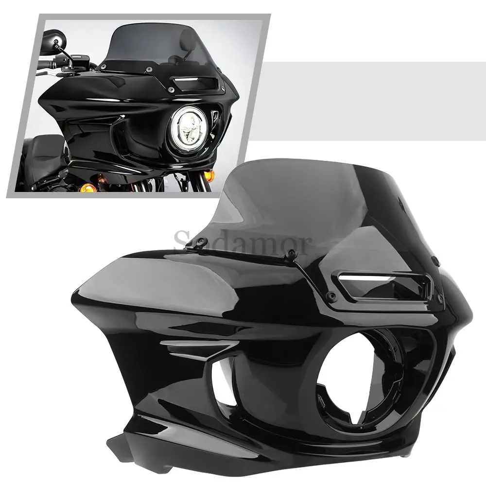 

Motorcycle Accessories Front Fairing Windshield ABS Plastic Gloss Black For Harley Softail FXLRST 1YXZ LOW RIDER ST 2022-2024