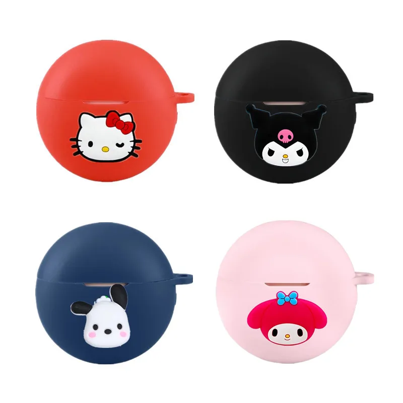 Cartoon Sanrio Earphone Case for Huawei Freebuds 7i / 6i / 5i  Silicone Wireless Earbuds Charging Box Protective Cover With Hook