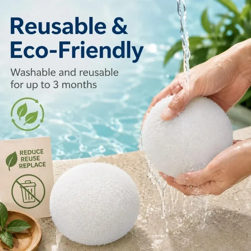 7CM Reusable Oil Absorbing Sponge Balls Floating Pool Filter Balls Efficient Pool Cleaning Balls for Swimming Pool Maintenance