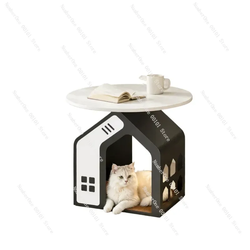 Luxury Wrought Iron Cat Litter Box Enclosure Modern Indoor Pet House Furniture Dog Kennel Villa Small Animal Shelter Home