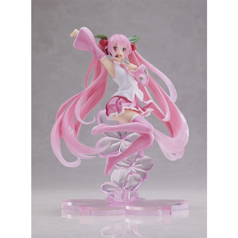 Original TAITO Hatsune Miku Figure 2020 Cherry Blossoms Miku Jump A Prize 20Cm Pvc Action Figurine Model Toys for Boys Gift