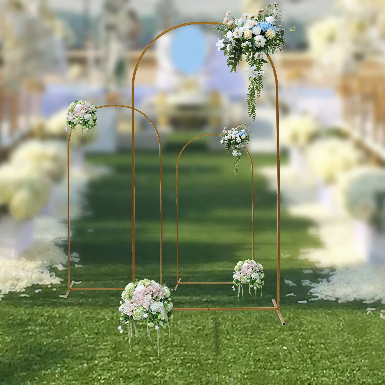 

Wedding Arch Large Backdrop Strong Load-bearing Capacity 29*Poles Gold DIY Fun for Weddings, Birthday Parties, Engagements