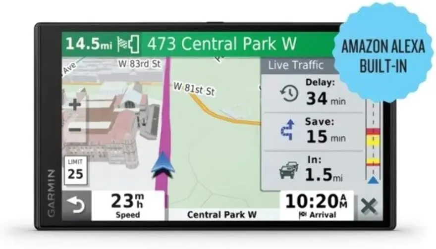 Garmin DriveSmart 65 with Amazon Alexa, Built-In Voice-Controlled GPS Navigator with 6.95” High-Res Display