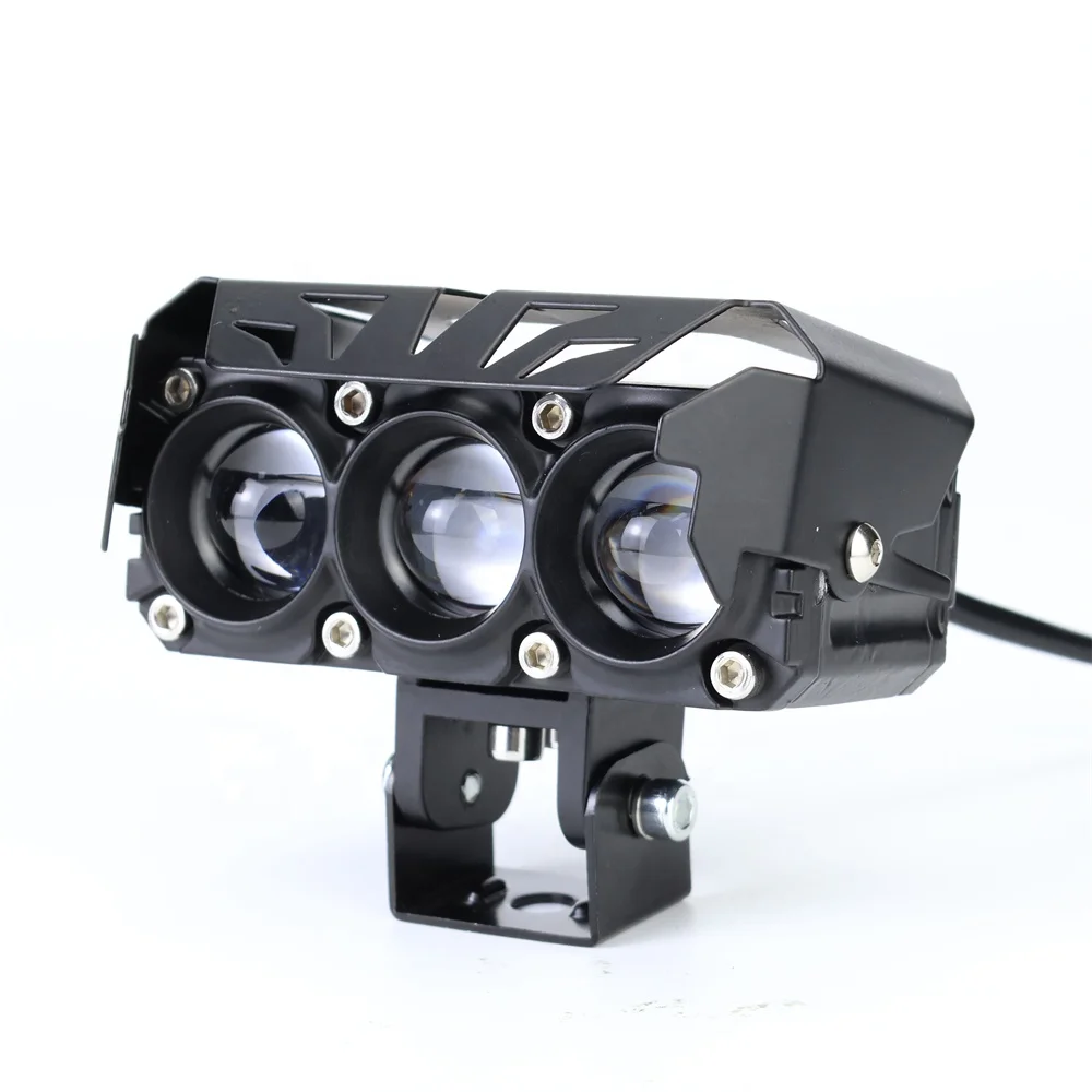 

Motorcycle three-lens high/low-beam ultra-bright high-power aluminum spotlight off-road fog lamp auxiliary headlamp