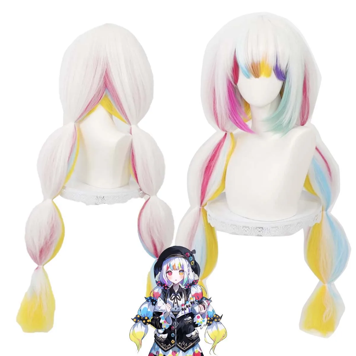 Women Game Magical Girl Witch Trials Cosplay Jogasaki Noah Long Colorful Heat Resistant Synthetic Hair Wig