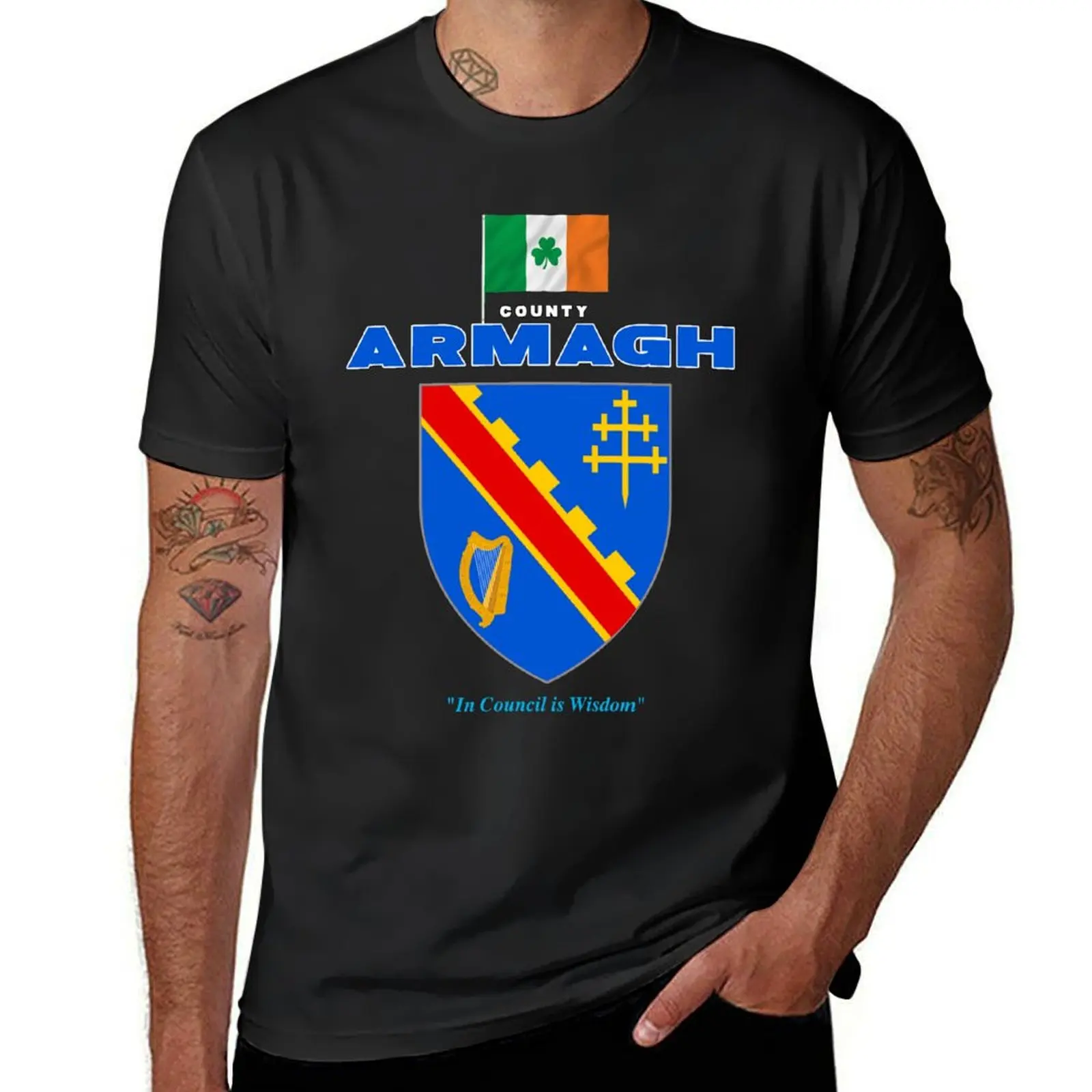 County Armagh Ireland - Official Crest T-Shirt korean fashion hippie clothes Men's t-shirts