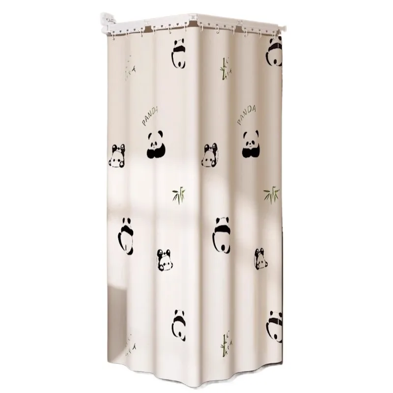 

curtain dry and wet separation bathroom partition curtain toilet free punching invisible waterproof shower room hanging curtain