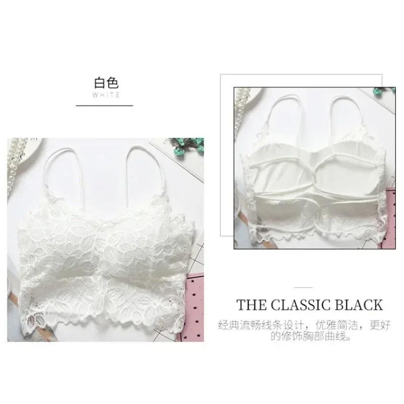 Women Push Up Sexy Lace Bra Crop Top Elastic Bralette Underwear Lingerie Full Cup Cross Cut Hollow Suspender Beautiful Back