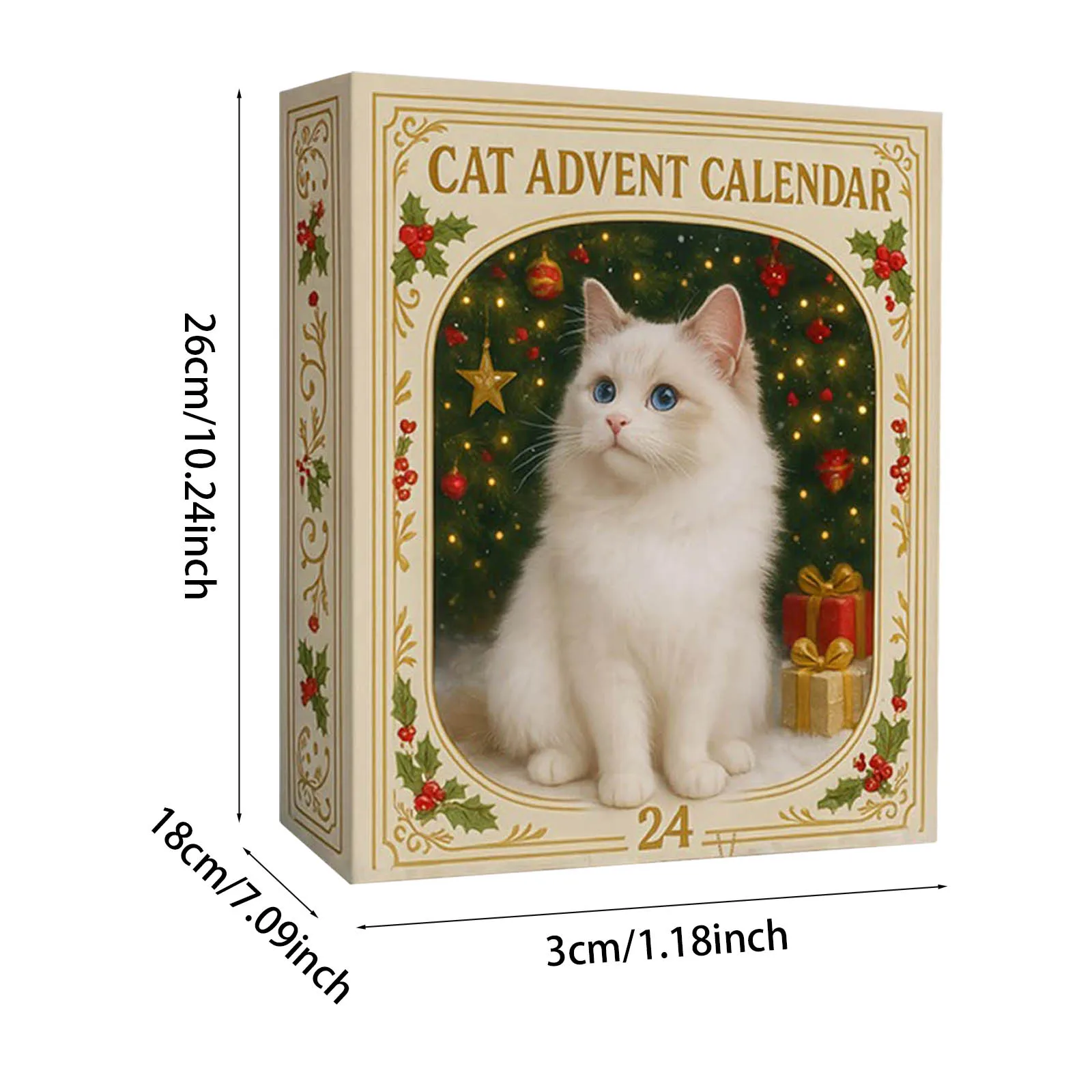 Hot Toys Calendario dell'Avvento per gli amanti dei gatti di Natale 2025 contenente 24 bambole adatte a vari giorni fino alla conto alla rovescia di Natale per i bambini