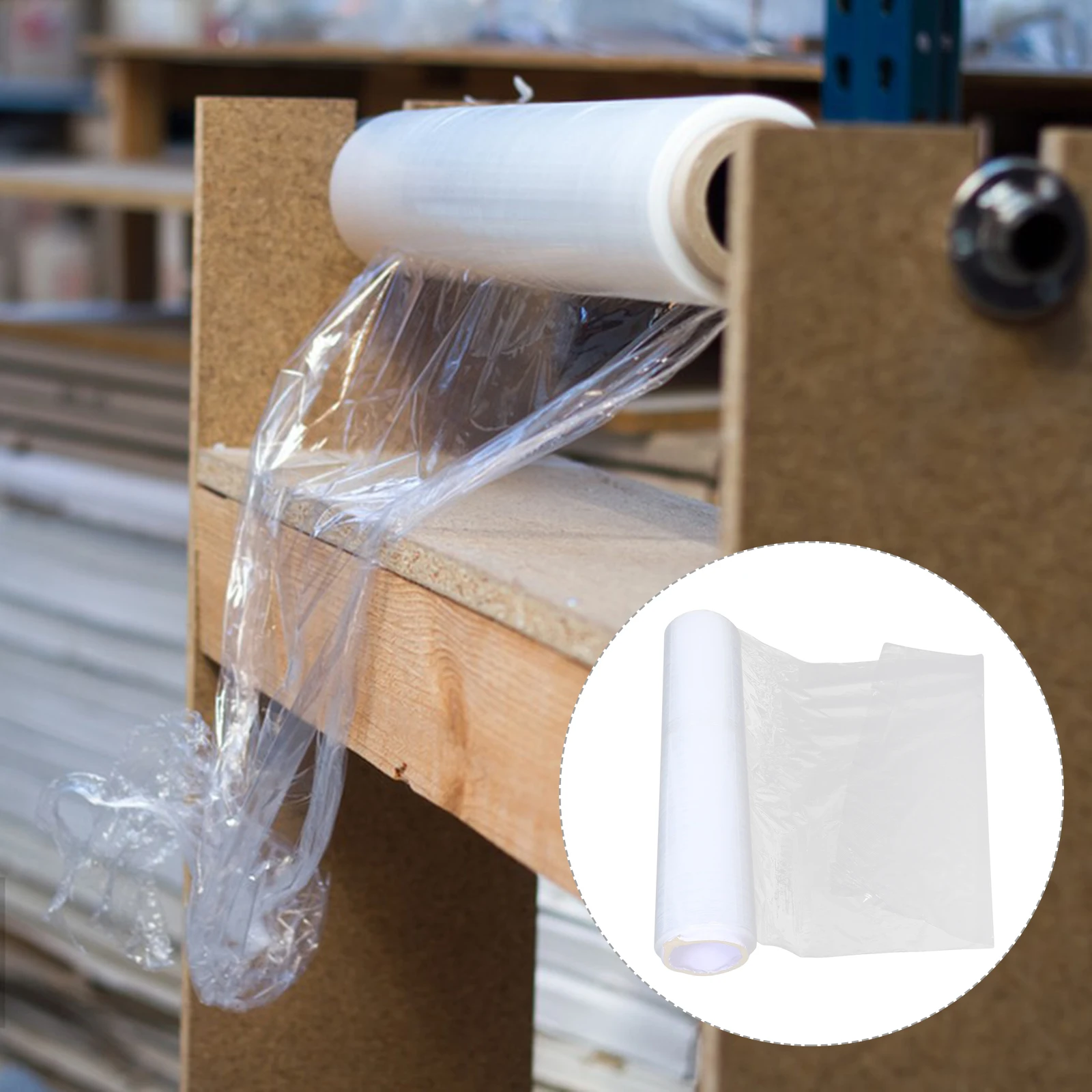 

45Cm Wide Stretch Film Roll Clear Heavy Duty Moving Shrink Wrap Packaging Shipping Industrial Strength Plastic Cling Wrap