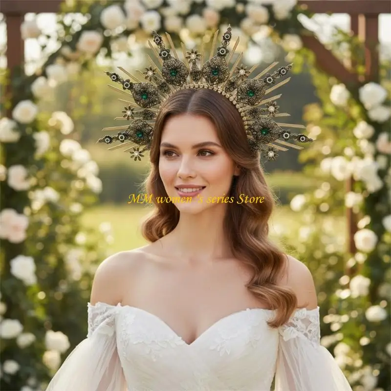 Q39c lua charme diy coroado cocar fazendo elegante ornamento cabelo para festas nupciais fotografia adereços