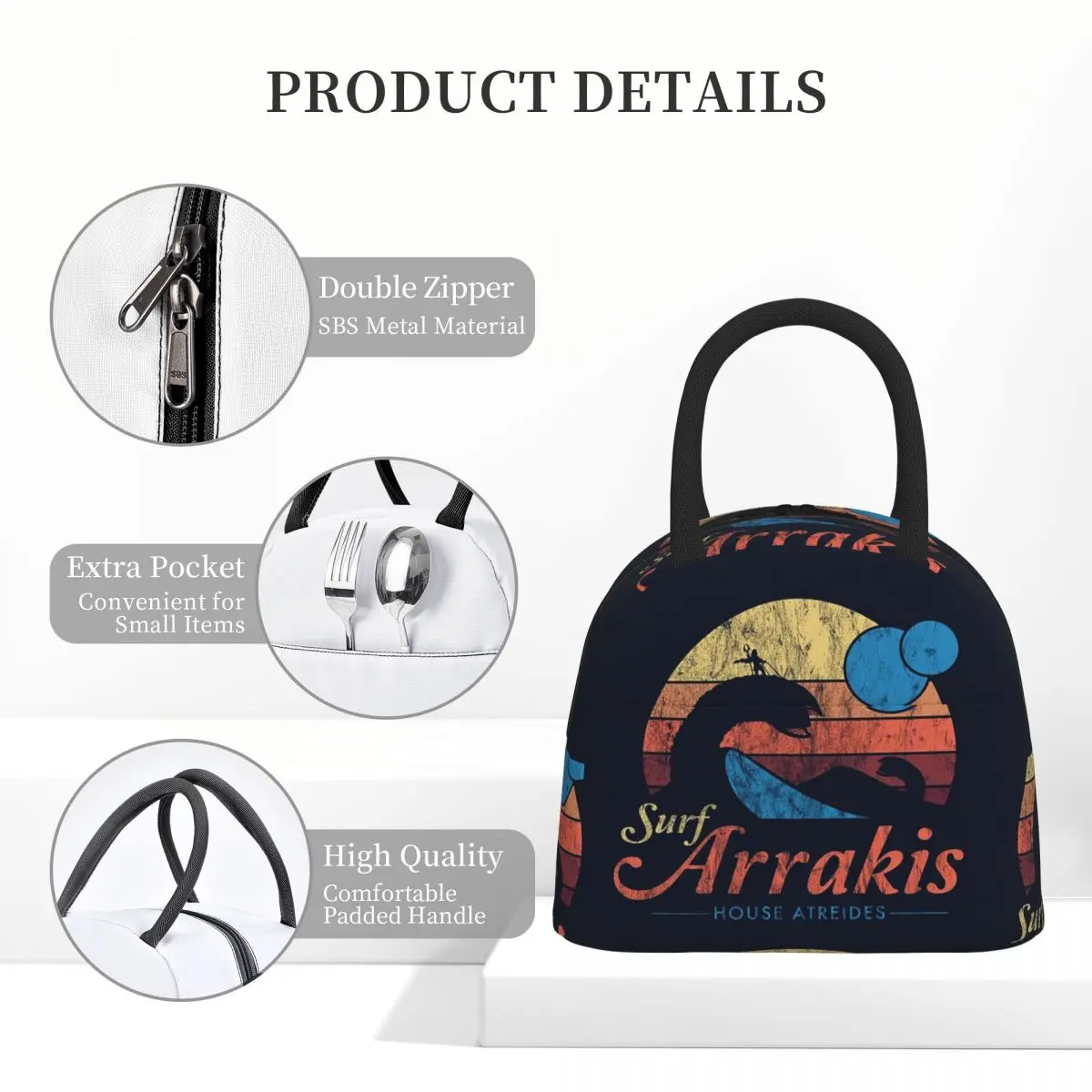 زيارة Arrakis المتعثرة تصفح الكثبان الرملية الخيال العلمي أكياس الغداء معزول بينتو صندوق المحمولة حقيبة الغداء نزهة أكياس حقيبة حرارية للمرأة #4