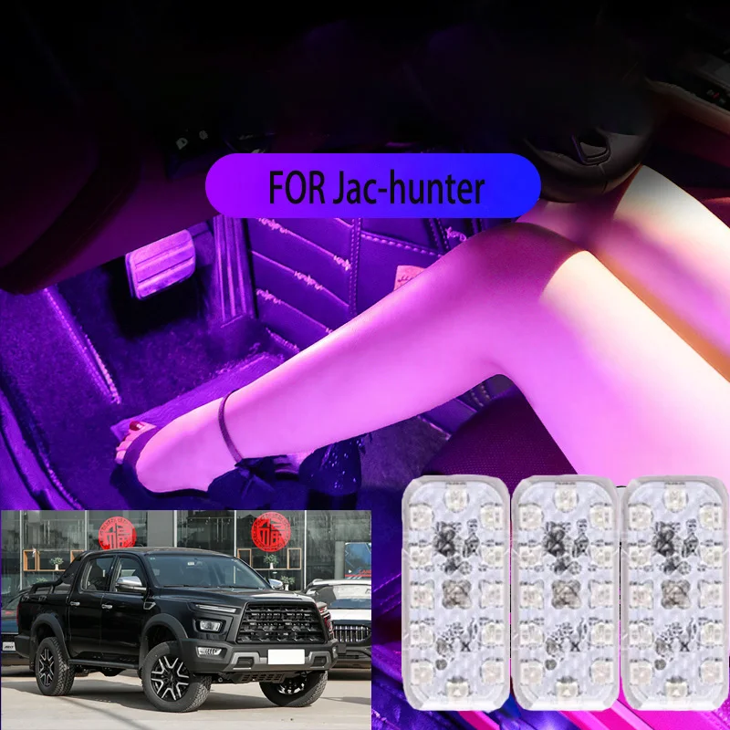 FOR Jac-hunter LED Car Interior Ambient Foot Light Atmosphere Decorative Lamps Party decoration lights Neon strips