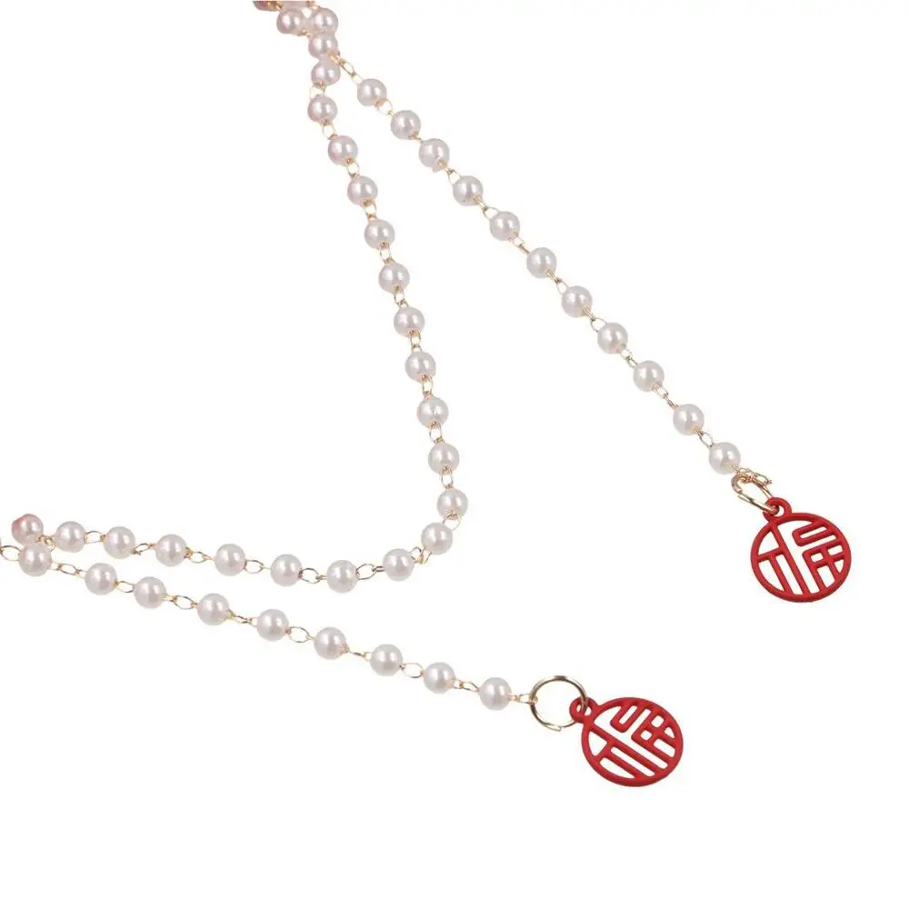 Jepit Rambut Pita Rumbai Gaya Korea dengan Rantai Mutiara, Jepit Rambut Pita Rumbai Model Duckbill, Jepit Rambut Kuncir Kuda, Jepit Rambut Pita, Jepit Rambut Tahun Baru