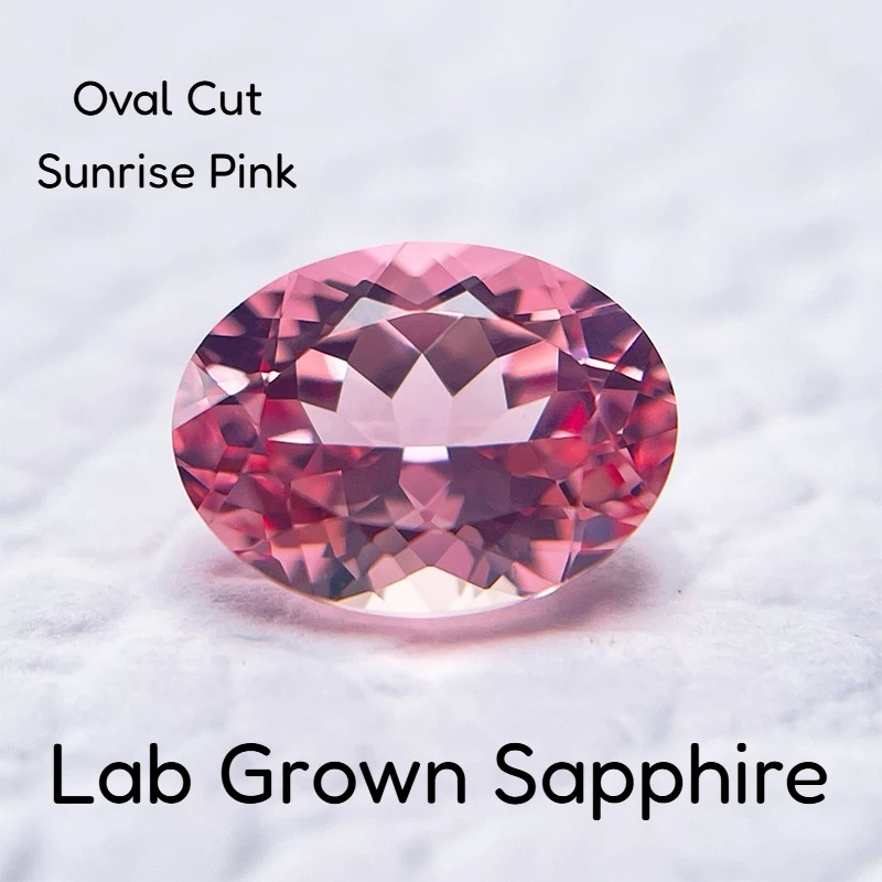 

Lab Grown Sapphire Sunrise Pink Oval Cut Various Colors Multiple Sizes for Diy Jewelry Making Selectable Certificate