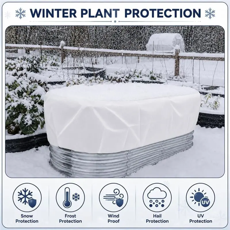 ABDJ-Aluminum Foil Liner Included 3 Pcs Raised Garden Bed For Cold Weather Plant Protection Winter Frost Cover
