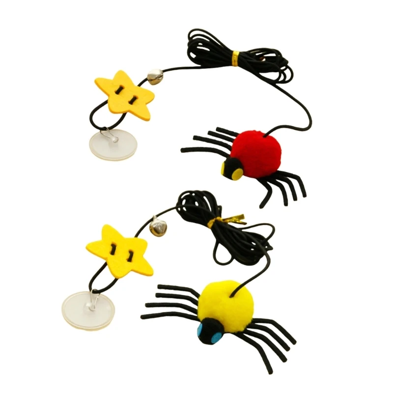 

Swinging Hanging Elasticity Rope Playing Bells Spiders Durability Cats Plaything for Indoor Cats