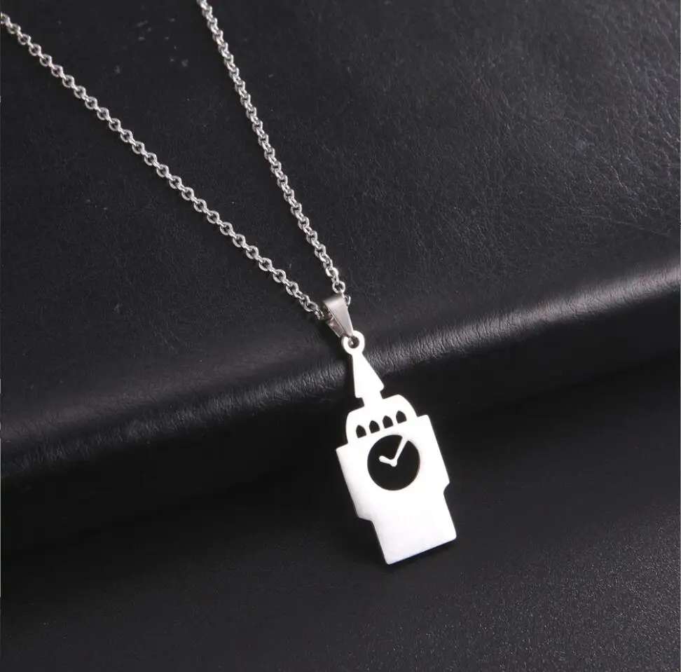 1PC Big Ben Necklace England Britain Chain London English Europe Travel Gift For Man Woman Hollow Stainless Steel Jewelry F1469