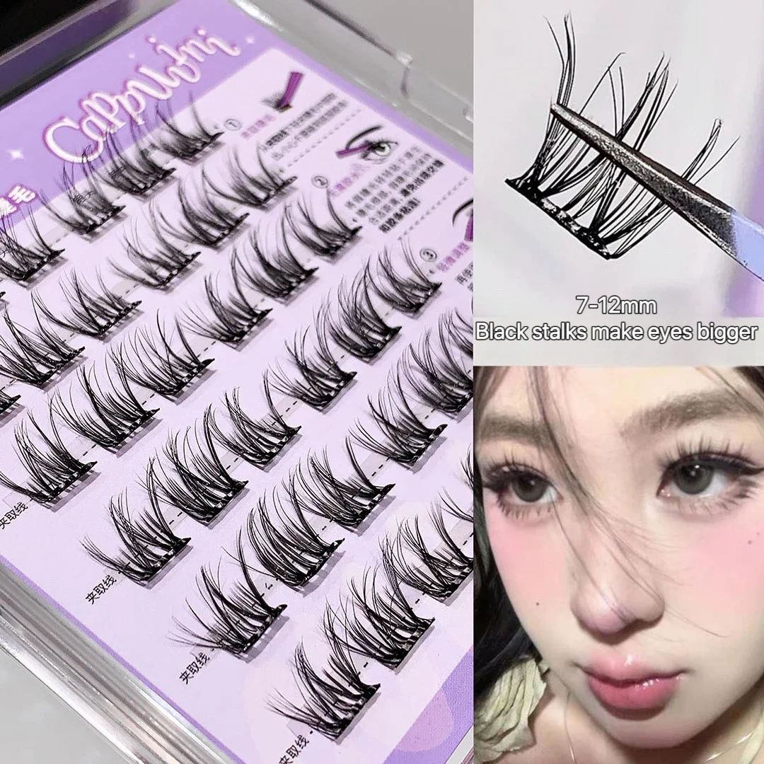 ضخمة خالية من الغراء ذاتية اللصق الرموش الصناعية 5D رقيق سميكة الطبيعية الشباك لاش تمديد سهلة التطبيق DIY بها بنفسك أنيمي العين