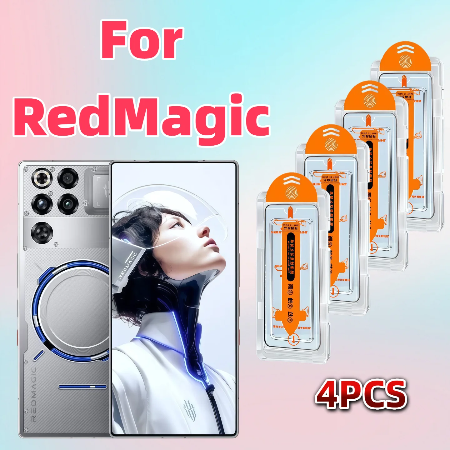 

4Pcs Screen Protector for ZTE Nubia Redmagic Red Magic 8S/9/9S/10/10S/11S 9H Tempered Glass Full Coverage Edge to Edge pro Film