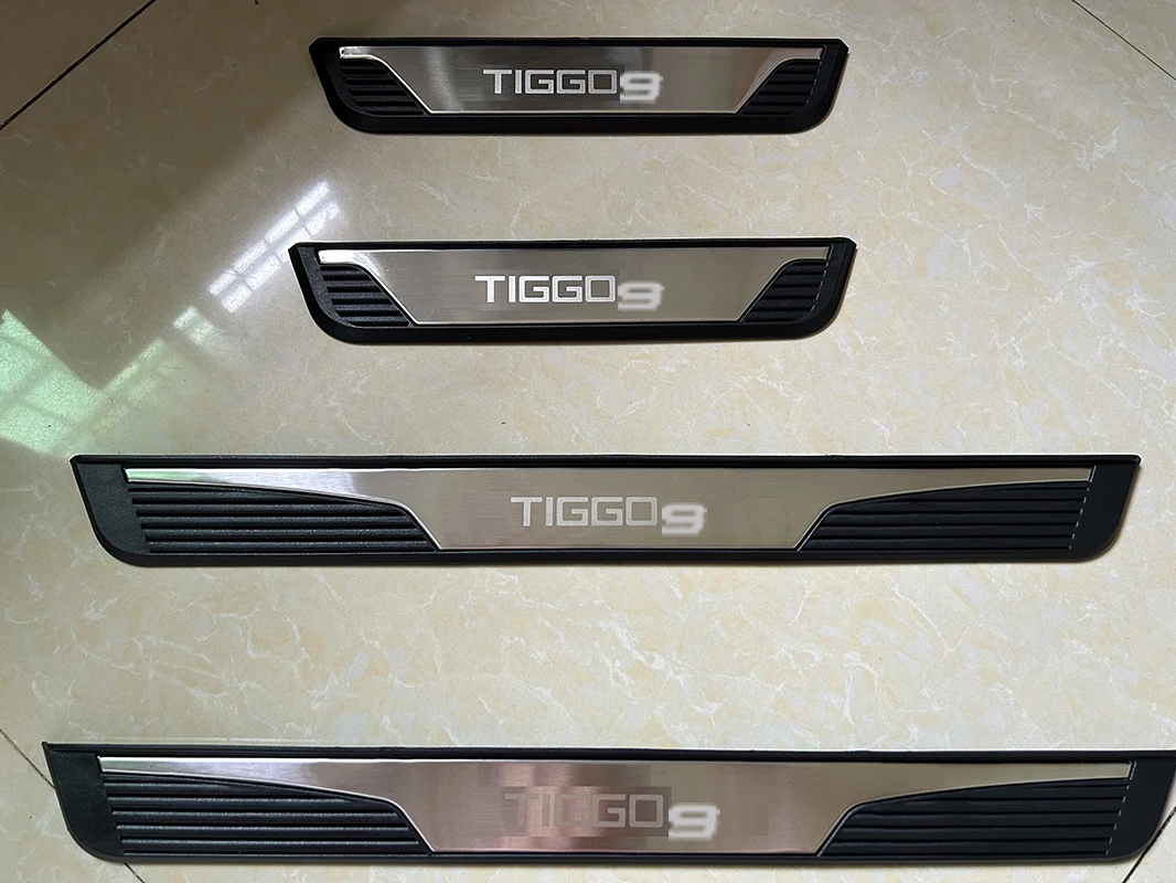 Fit CHIREY CHERY CAOACHERY TIGGO9 TIGGO 9 Door Sill Scuff Plate Threshould Pedal Stainless Steel Pad Guard Protect Car Accessory