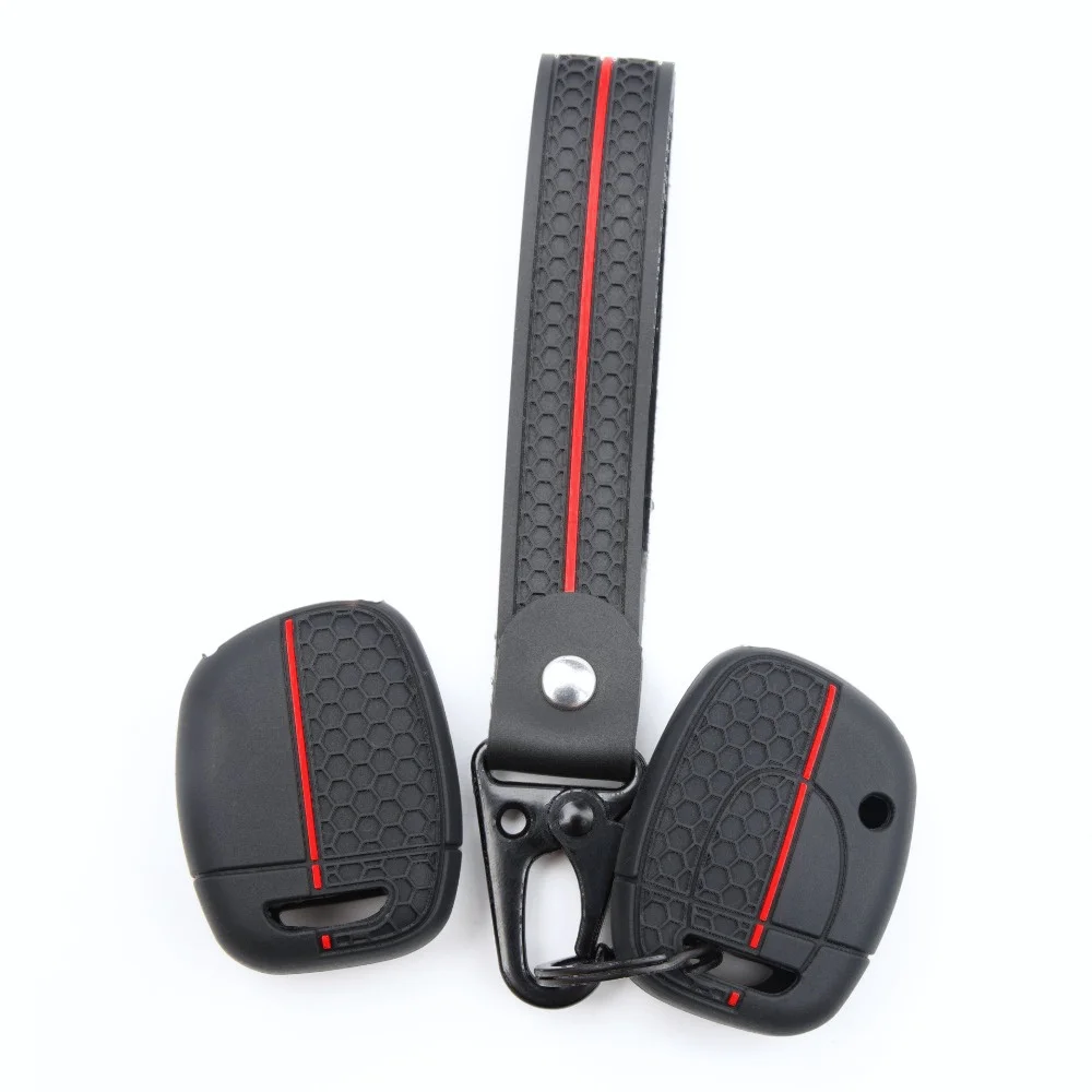 Silicone Remote Key Case For Renault Twingo Clio Kangoo Master with wrist carabiner Long Lasting Car Accessory Scratch Resistant