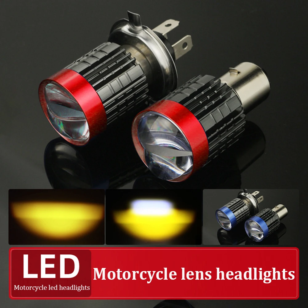 White Yellow CSP H4 LED Moto H6 BA20D LED Motorcycle Headlight Bulbs White Yellow Hi Lo Beam Lens Motorbike Lamp Fog Lights