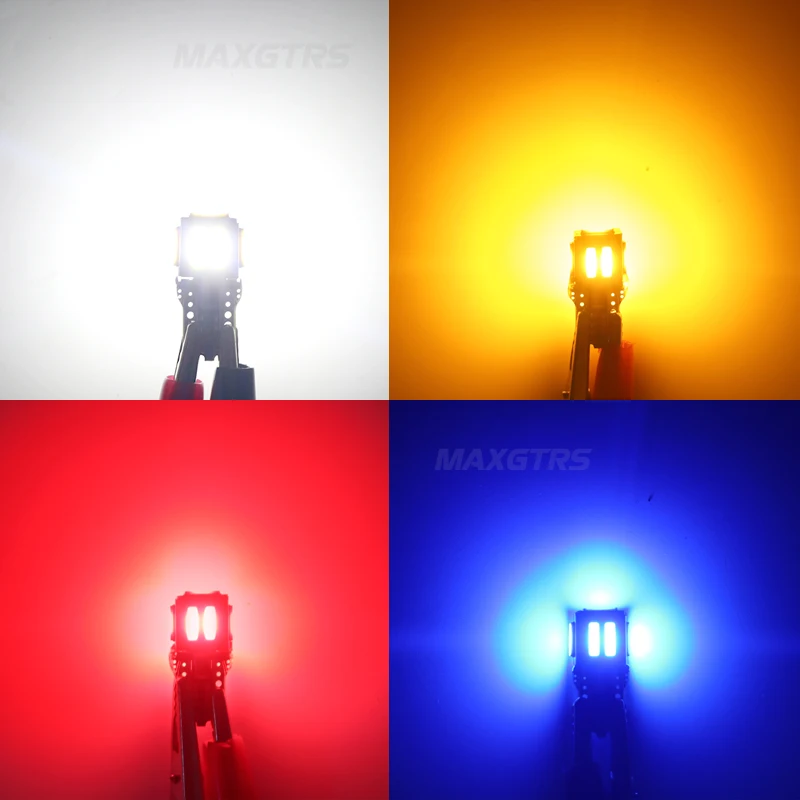 2Pcs W5W T10 LED Canbus Light Bulbs Car Interior Dome Light Trunk Lamp Parking Lights Error Free 12V for Audi BMW VW Mercedes