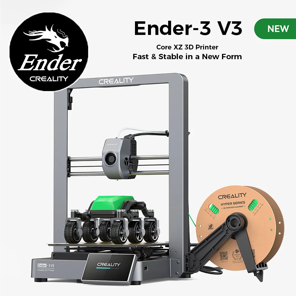 Creality Ender 3 V3 3D Printer with Core XZ Motion System 600mm/S Speed Clog-Free Extrusion 60W 300℃ Hotend Heater Auto Leveling