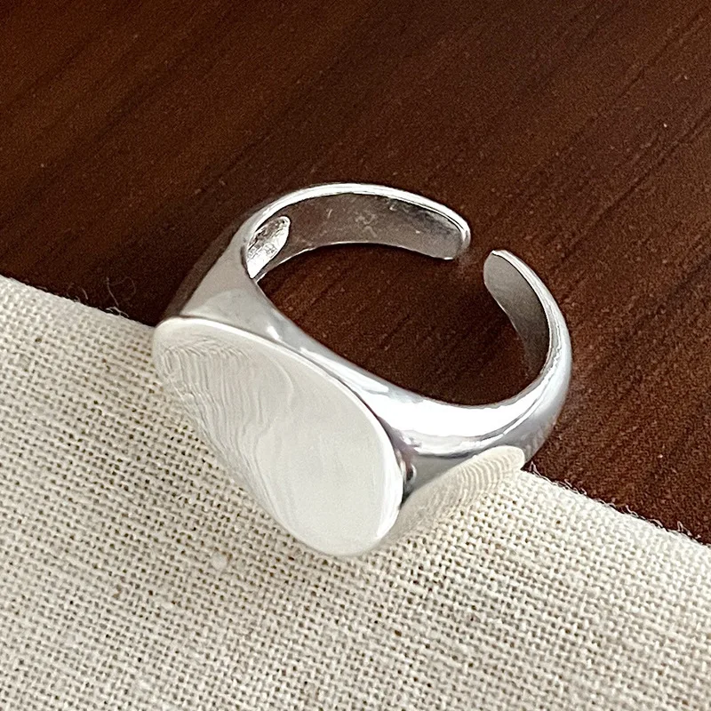 Ellipse Smooth Ring For Woman 925 Sterling Silver Color Wedding Vintage Luxury Fine Jewelry Birthday Gift Jewellery Argent 925