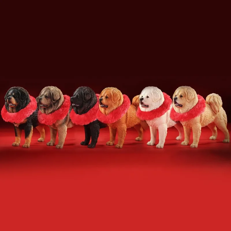 

JXK Resin 1/6 Scale Toys Simulation Animal Dog Statue Tibetan Mastiff Snow Mastiff Model for 12'' Action Figures Body Doll