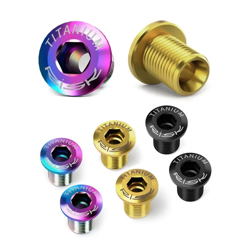 Risiko Titanium Sepeda Chainring Baut Sepeda Jalan Engkol Memperbaiki Sekrup Engkol Rantai Cincin Baut untuk Shimano Ultegra R8000 Sram Engkol