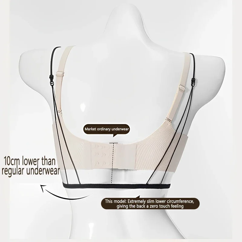 1Pcs Ultra-Thin Seamless Sexy Bra Beauty Back Bra Front Buckle Underwear For Women French Bra Small Chest Triangle Cup Brassiere