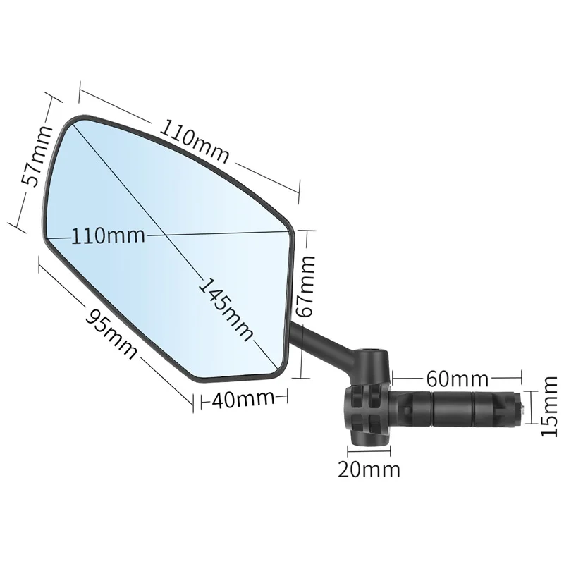 WEST BIKING-espejo retrovisor HD para bicicleta, Reflector de visión trasera giratorio de 360 °, transparente, para manillar de bicicleta de montaña