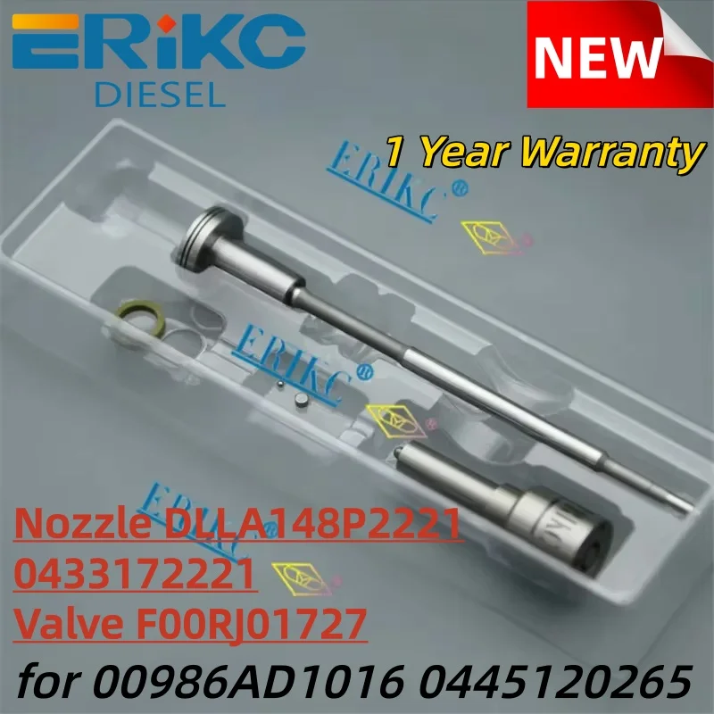 0 445 120 265 Diesel Injector Repair Kits F00RJ03512 Nozzle DLLA148P2221 0433172221 Valve F00RJ01727 for 00986AD1016 0445120265