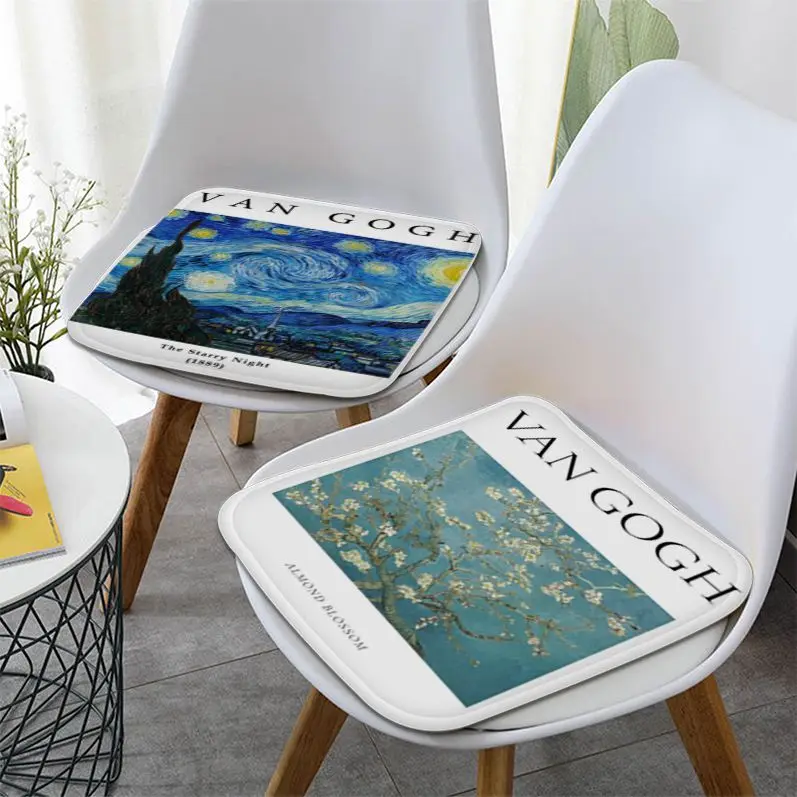 

Van Gogh Famous Paintings Creative Chair Cushion Soft Office Car Seat Comfort Breathable 45x45cm Cushion Pads