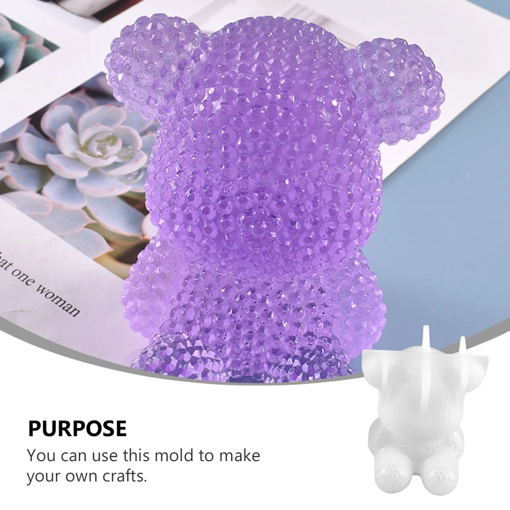 

1Pcs DIY Silicone Mold 3D Animal Bear Diamond Shape Ornament Mold for Epoxy Resin Craft Making Desktop Decorations