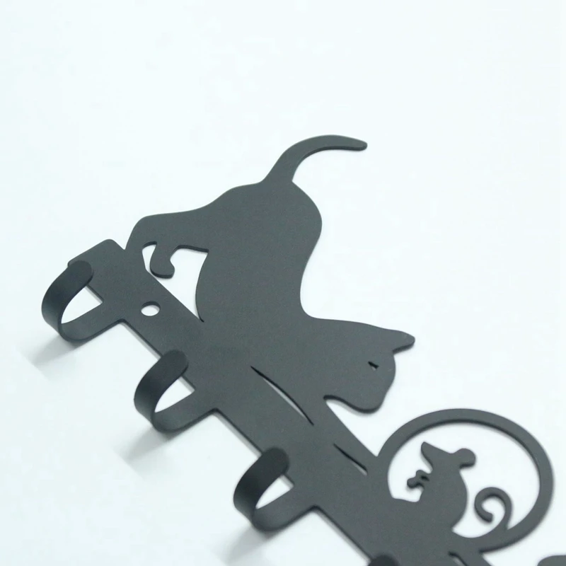 Key Holder For Cat (6-Hook Rack) Decorative,Metal Hanger For Front Door, Kitchen,Store House,Work,Car,Vehicle Keys