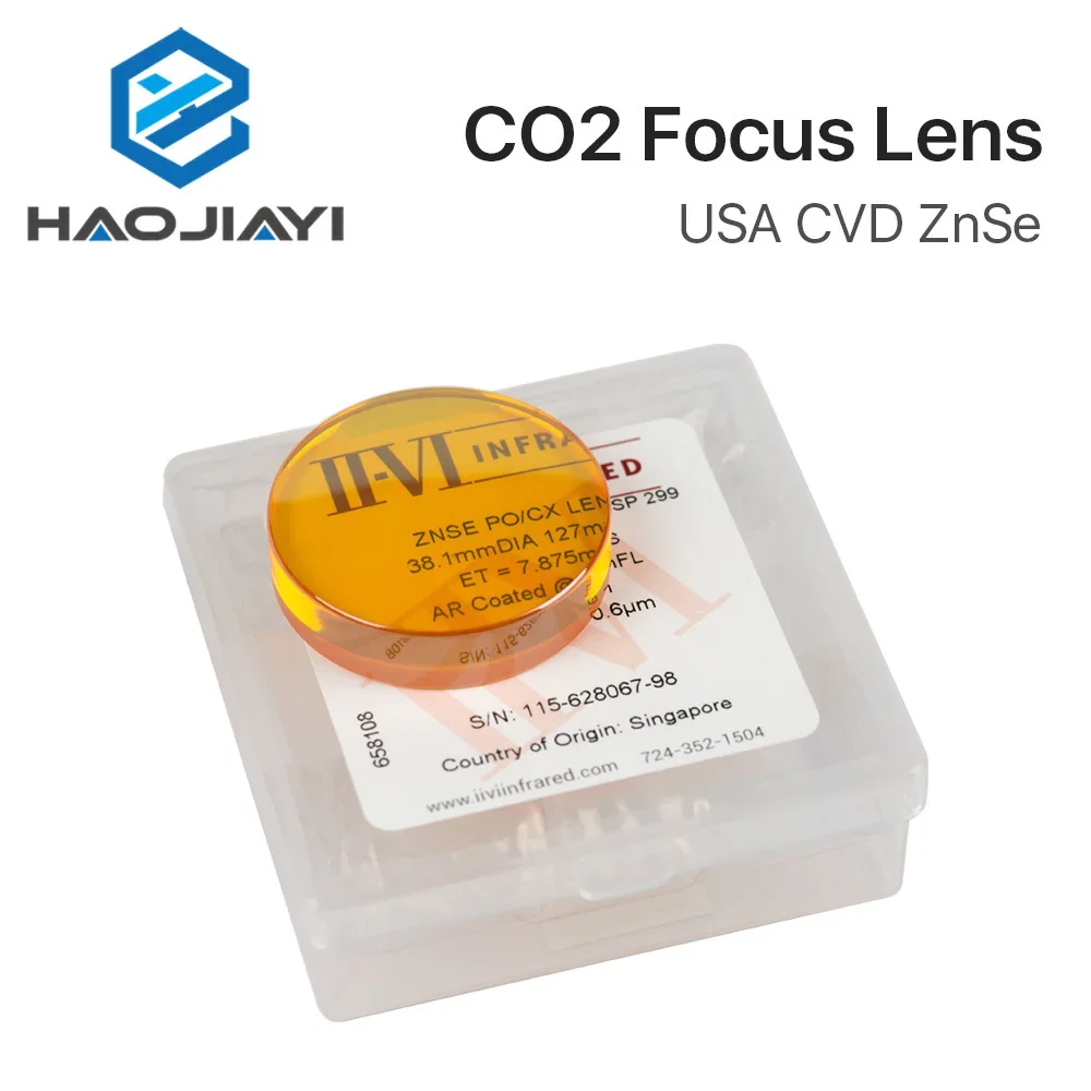 II-VI CVD ZnSe Focus Lens Dia. 38.1mm FL 127 190.5mm 5