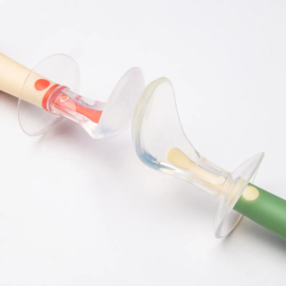 Fruit Puree Spoon for Babies Double-Headed Silicone Feeding Tool Complementary Food Spoon Portable Smooth Tips Boil