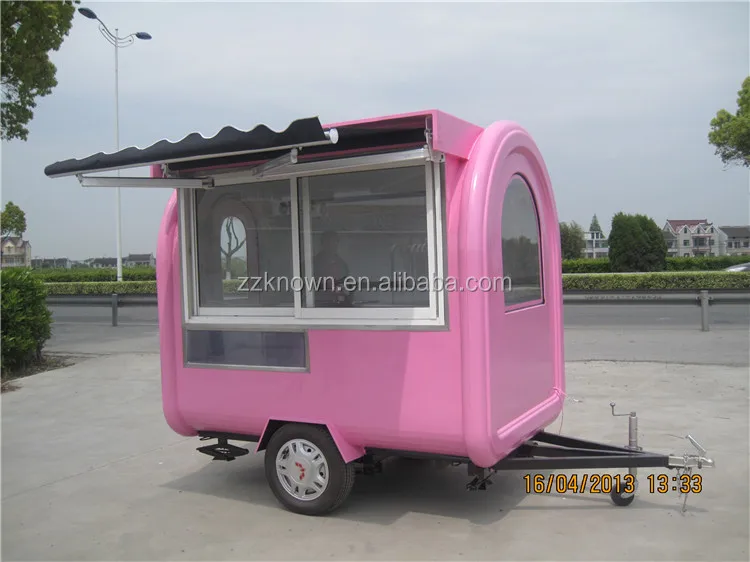 2023 KN-220H 2.2m length pink fast food trailer hot dog kiosk sandwich vending cart for sale