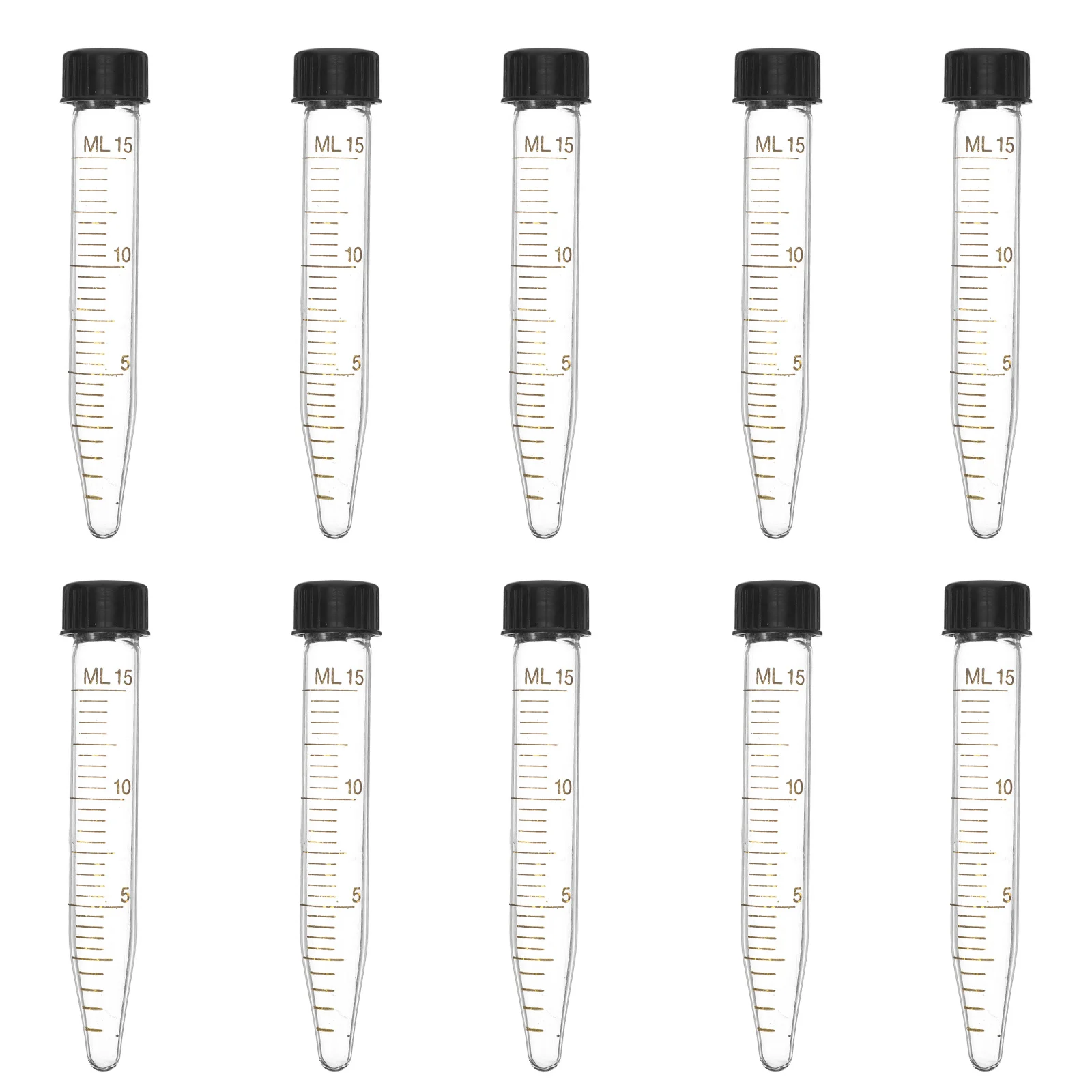 

Laboratory Centrifuge Tubes 10pcs Graduated Glass Conical Test Tube with Screw Cap Tube for School Science Experiment Use