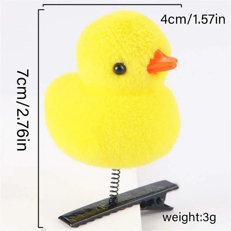 10/20/50/100Pcs/Lot Cartoon Funny Children 3D Little Yellow Duck Plush Hairpin Fashion DIY Duckbill Clip Accessories Party Gifts