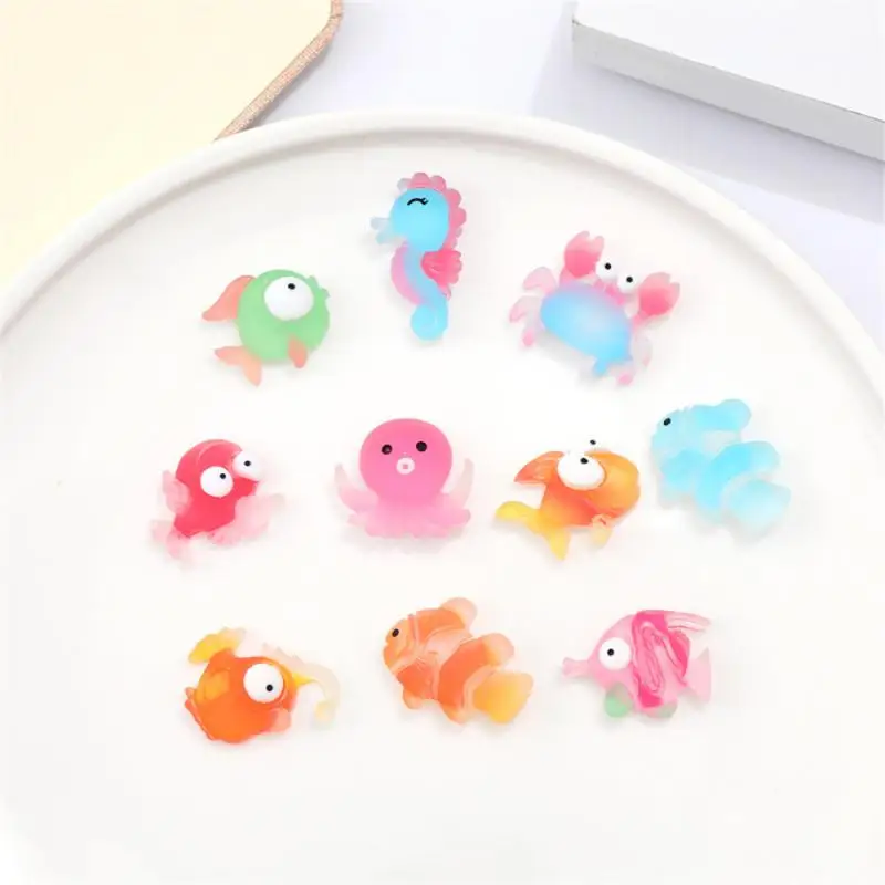 Fish Resin Patch Phone Case Decoration Patch Decorative Patch For Phone Case Ocean Series  Diy Resin Cartoon Stickers