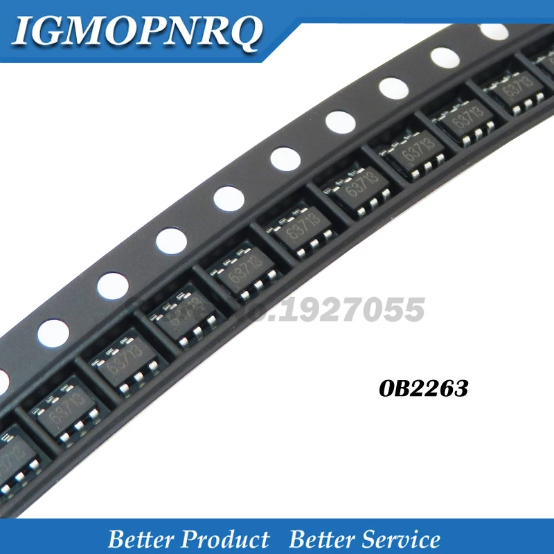 10 sztuk/partia OB2263MP OB2263 typ ukลadu: 63A SOT23-6 aktualny tryb PWM kontroler 100% nowy 63713
