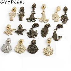 10-50-100PCS Octopus,Witch Shape Two-sided 5# Nylon Zipper Heads Puller Slider For Handbag Garment Bags Repair Kits Accessories