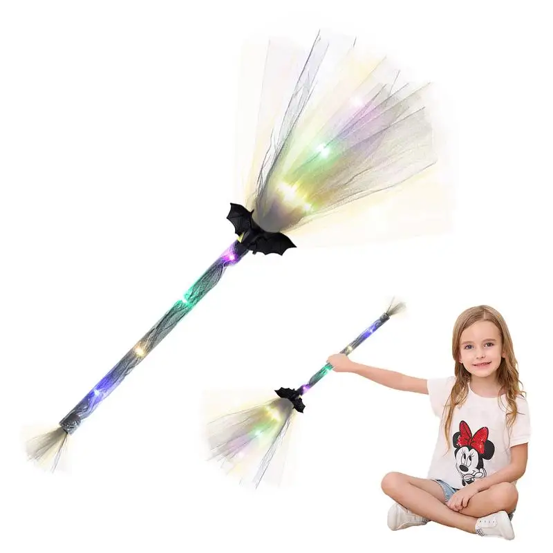 Halloween LED Witch Broom LED Witches Broom Sticks Cosplay Props Halloween Party Props Witch Broom na imprezy tematyczne